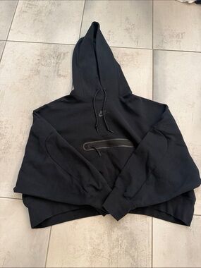 Black Nike Sportwear Tech Hooded Sweatshirt with Front Zip Pocket